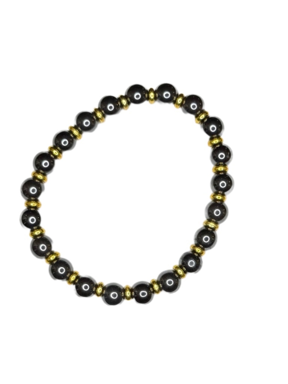 Hematite bracelet handmade with spacers stretch